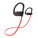 SDJJ Fashion Bluetooth Earphone, Wireless Earphones Bluetooth 4.1 HiFi IPX7 Level in Ear Dubs Headphones, for Smartphones Laptops/Gym Office Home (Red)