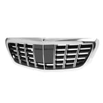 ZQQFR Car Front Mesh Grill Grille, Kidney Front Grille Grills Fit for Mercedes for Benz W222 S350 S400 S500 for Maybach Barbus,Silver