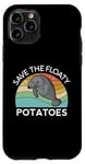 Coque pour iPhone 11 Pro Save The Floaty Potatoes Manatee Ocean Sea Chubby Retro Swim