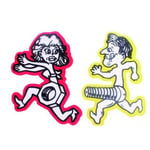 Porfeet Car Sticker, 1 Pair Funny Men Bolt Chas-e Women Nut Run Car Sticker Motorcycle Decal Accessory Green Man