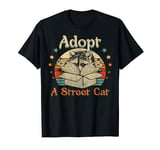 Vintage Adopt A Street Cat Funny Opossum Raccoon Humor T-Shirt