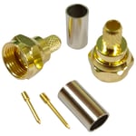 1852 F hankontakt för 6 mm kabel (RG58), guldpläterad, crimp 2-pack