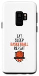 Coque pour Galaxy S9 Fan et entraîneur de basket-ball Eat Sleep