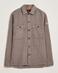 BOSS ORANGE Locky Linen Overshirt Open Beige