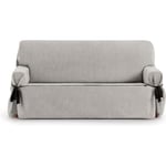 ECOMMERC3 Housse de canapé 3 Places Universelle Design en Une Seule pièce avec réglage par Liens - Housse de canapé Gris Clair 4 Points de Fixation Ferme