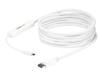 StarTech.com 9.8ft/3m USB C to DisplayPort 1.2 Cable 4K 60Hz, USB-C to DisplayPort Adapter Cable HBR2, USB Type-C DP Alt Mode to DP Monitor Video Cable, Compatible w/ Thunderbolt 3, White - USB-C Male to DP Male (CDP2DPMM3MW) - Extern videoadapter - STM32F072CBU6 - USB-C - DisplayPort - vit