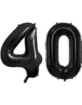 40 års ballonger - 35 cm svarta