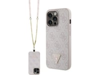 Guess Guhcp13lp4tdscpp Iphone 13 Pro / 13 6.1" Pink Hardcase Crossbody 4G Metal Logo