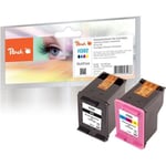 Peach Multi Pack H302 - Pack de 2 - S - noir, couleur (cyan, magenta, jaune) - compatible - remanufacturé - cartouche d'encre - pour HP Deskjet 11XX, 21XX, 36XX; ENVY 45XX; Officejet 38XX, 46XX, 52XX