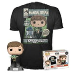 Funko Pop! & Tee: Star Wars: the Mandalorian - Luke With Grogu (the Child, Baby Yoda) - (Grogu (the Child, Baby Yoda), Baby Yoda) - Medium - T-Shirt - Clothes With Collectable Vinyl Figure for Adults