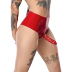 Late X Briefs med Strap-On Dildo - Röd - L