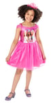 Rubies - Barbie Officiel -Déguisement Classique Barbie Princesse pour Enfants - Taille 7- 8 ans -Robe Tutu Rose avec Top Imprimé Barbie - Costume pour Halloween, Carnaval, Noël