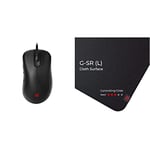 Zowie EC3-C Ergonomic Gaming Mouse | Professional Esports Performance | Lighter Weight | Matte Black | Small Size & ZOWIE G-SR Mouse Pad for e-Sports (Large Size, Cloth Surface, Stitched Edges)