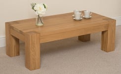 Kuba Chunky Large Oak Coffee Table | Natural Oak Wood Occasional Table