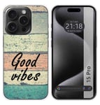 Housse En Silicone Compatible Avec L'IPhone 15 PRO (6.1) Design Bois 01 Dessins