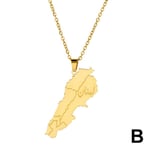 GHYJPAJK Halsband med Libanonkarta i Rostfritt Stål, Libanon Ne Golden 1pcs