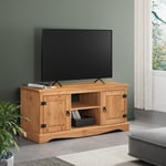 Corona TV Unit Stand 2 Door Flat Screen Television Pine by Mercers Furniture®