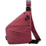 Antistöld Crossbody-väska för Personlig, Resväska Anti-Stöld Cross Body-väska, Slungväska (Röd) red