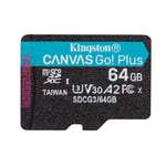 Kingston 64GB microSDXC Canvas Go! Plus UHS-I 170MB/s Adapter