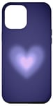 Coque pour iPhone 15 Pro Max Adorable Aura en forme de cœur violet pastel sur violet foncé