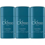 Calvin Klein CK Free For Men Deostick Trio Paket, 3x75ml