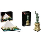 LEGO 21058 Architecture Great Pyramid of Giza Set, Home Décor Model Building Kit & 21042 Architecture Statue of Liberty Model Building Set, Collectable New York Souvenir