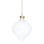 Julgranskulor, runda julkulor av glas med swirl- / virvelform, 4 st. Ø8 cm, längd 10 cm