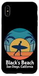 Coque pour iPhone XS Max Black's Beach San Diego California Surfeur Vintage
