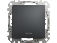 Schneider Electric, Sedna Design and Elements, 1-polig strömbrytare med belysning, antracit svart, SDD114101L