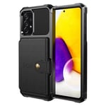 Samsung Galaxy A52 5G Stöttåligt Mobilskal med Plånbok, Svart