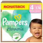 Pampers Harmonie storlek 4, 9-14 kg, månadslåda (1x174 blöjor)