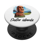 Funny Easter Island Heads, Moai Statues Travel Souvenir PopSockets Swappable PopGrip