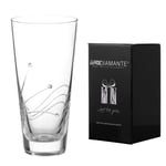 DIAMANTE Swarovski Conical Hand Cut Crystal Vase ‘Glasgow’ Crystal Tapered Vase with Swarovski Crystals 20cm – Crystal Glass