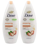 2x Dove Pampering Shea Butter & Vanilla Shower Gel 250ml