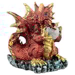 Puckator Figurine de Dragon mère et bébé Qui éclore en résine, Multicolore, Hauteur 11 cm, Largeur 11-12 cm, Profondeur 9-10 cm