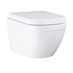 Grohe Euro Ceramic væghængt toilet, uden skyllekant, rengøringsvenlig, hvid