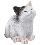 Creativ Miniatyr Figur - Sittande Katt Svart/Vit 3,5 cm