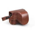 MegaGear MG1980 Ever Ready Genuine Leather Camera Case compatible with Fujifilm X Series X-E4 - Brown