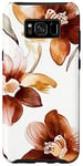 Coque pour Galaxy S8+ Orchidée florale marron pastel