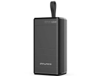 AWEI PowerBank P171K 60000mAh 65W svart/svart USB/2xPD-skjerm
