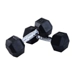 Hexagonal Dumbbells Kit Weight Lifting Exercise for Home Fitness 2x10kg HOMCOM