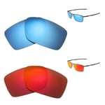 Walleva Fire Red + Ice Blue Polarized Replacement Lenses For Oakley Conductor 6