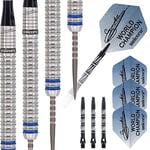 Unicorn Steel Tip Darts Set | Gary 'The Flying Scotsman' Anderson Phase 3 World Champion | 90% Natural Tungsten Barrels with Blue Accents | 23 g