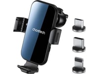 Automobilinis Laikiklis-Įkroviklis Choetech 15W Electric Car Wireless Charger With Magnetic Head T201-F Juodas
