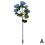 5 Led Solar Rose Flower Stake Lights Outdoor Garden K Lamps A Blue