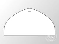 Ändvägg enkel för tälthall, rundbågehall Lagertält Förrådstält 8x4,33m, PVC, Vit