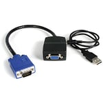StarTech.com Câble répartiteur / Splitter vidéo VGA alimenté par USB - Adaptateur doubleur VGA - 1x (M) vers 2x (F) - Noir (ST122LE)