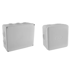 Lot De 2 Boîtes De Dérivation Extérieures IP65 - 265x185x95 Mm - ABS Blanc - Étanche Poussière Et Jets D'eau