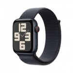 Apple Watch SE (GPS + Cellular) 44 mm midnatt aluminiumhölje och sportloop-armband i bläckfärg (MXGN3)