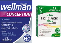 Wellman Conception 30 Tablets Support Pack with Vitabiotics Ultra Folic Acid